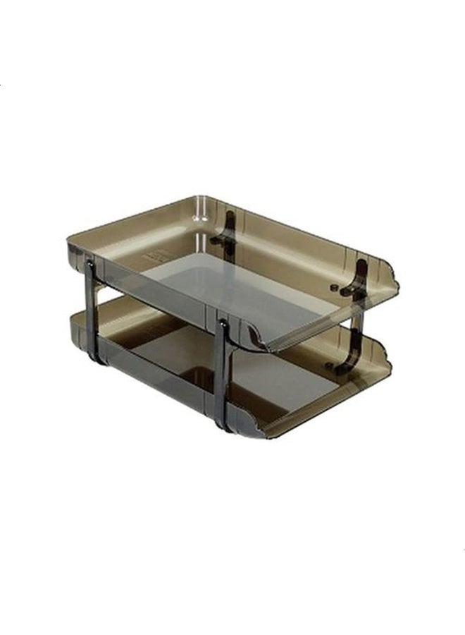 Set of 2 foldable file drawers suitable for A4 rectangular documents, brown - Image 2